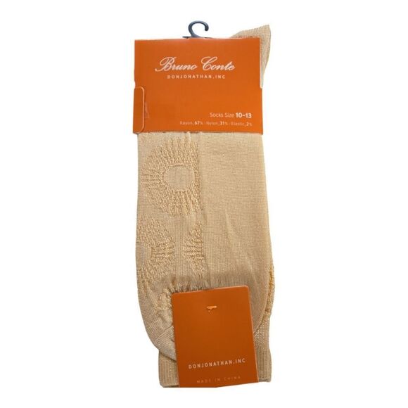 BRUNO CONTE MEN'S PEACH SILKY DRESS SOCK FASHION COLORS. BCS2004. - Picture 2 of 4